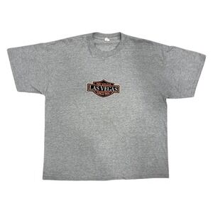 Vintage Harley Davidson‎ Las Vegas Shield Graphic T-Shirt Gray Mens 2XL XXL